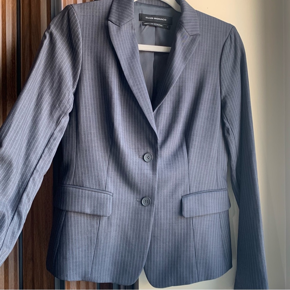 Club Monaco Gray Pinstripe Blazer